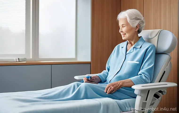 로봇 미래 전망 - **Prompt:** A bustling, futuristic public information center, possibly within an airport or a large ...