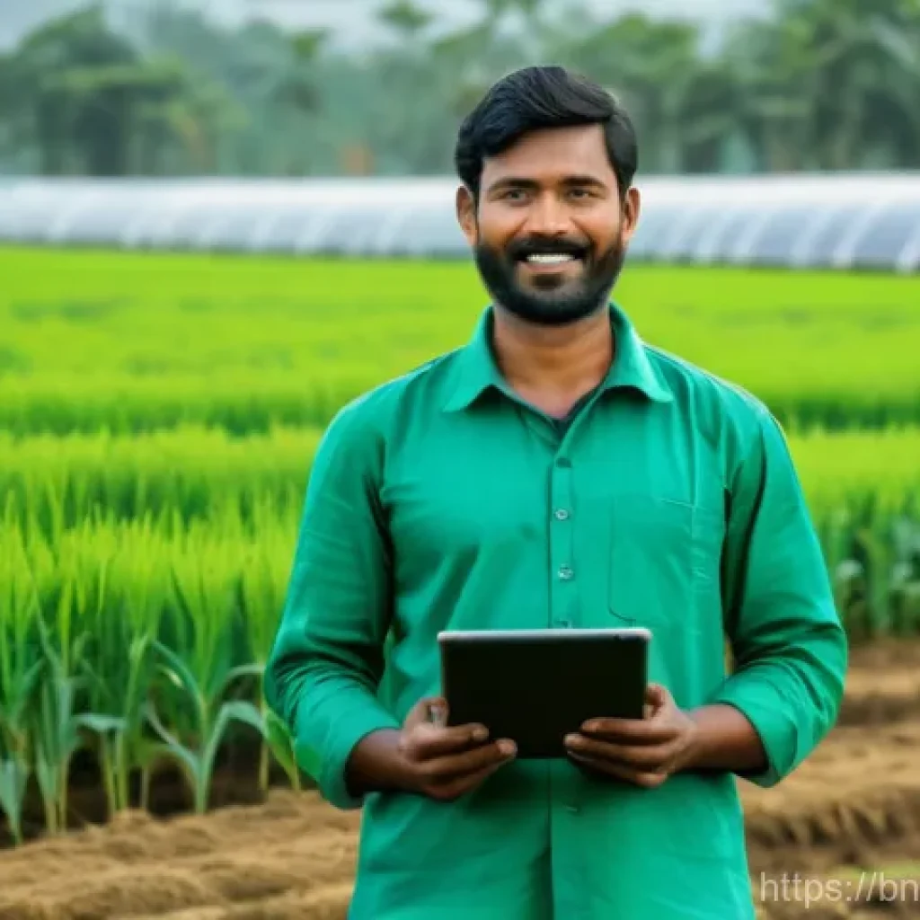 로봇 기반 자율 농업 - **Prompt 1: Digital Agronomist in a Smart Field**
"A Bangladeshi farmer, approximately 40 years ...