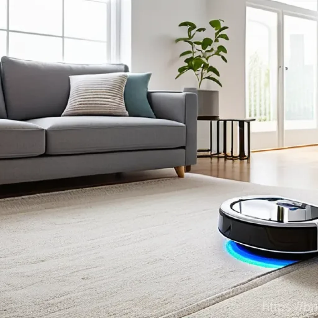 로봇과 에너지 절감 기술 - **Prompt 1: The Smart Home Assistant**
"A sleek, futuristic robotic vacuum cleaner gracefully na...